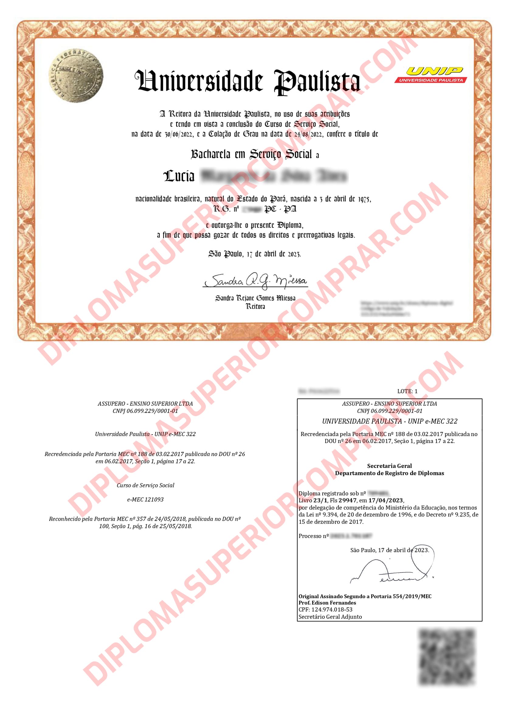 Comprar Diploma Unip